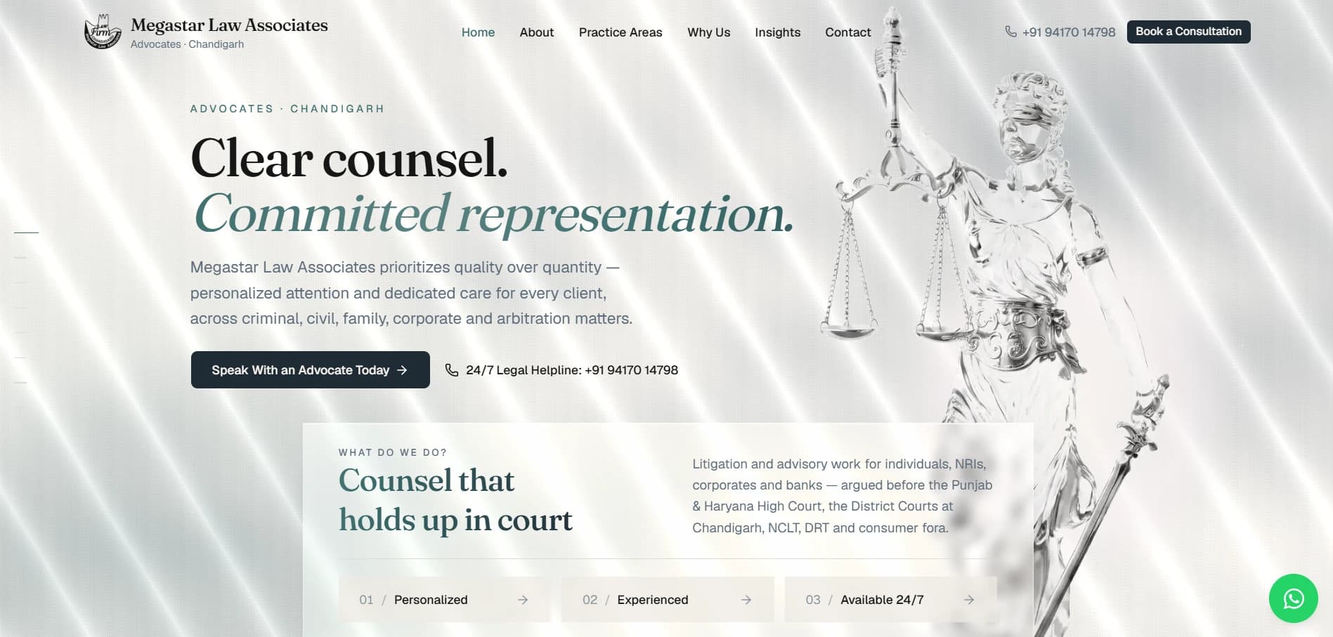Megastar Law Associates — live site preview