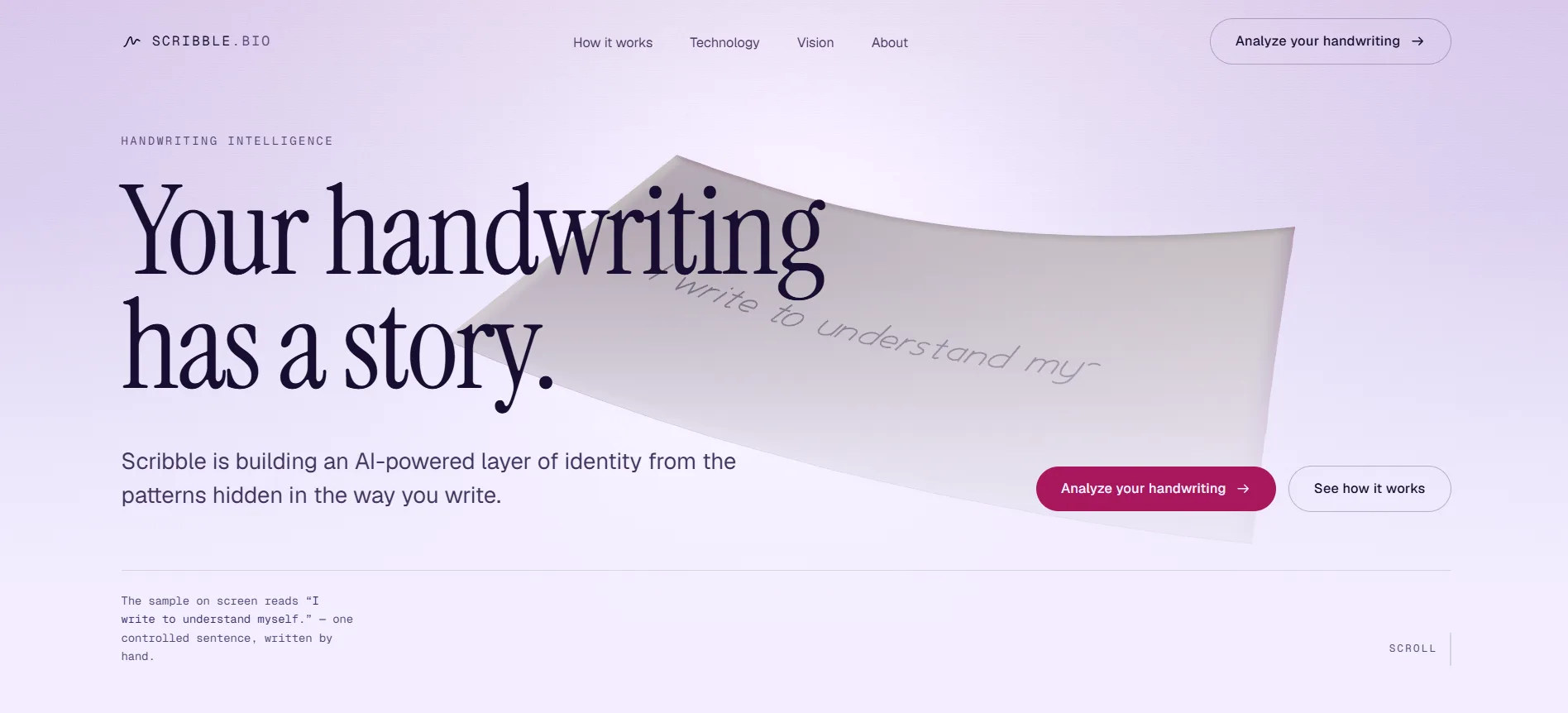 Scribble.bio — The homepage
