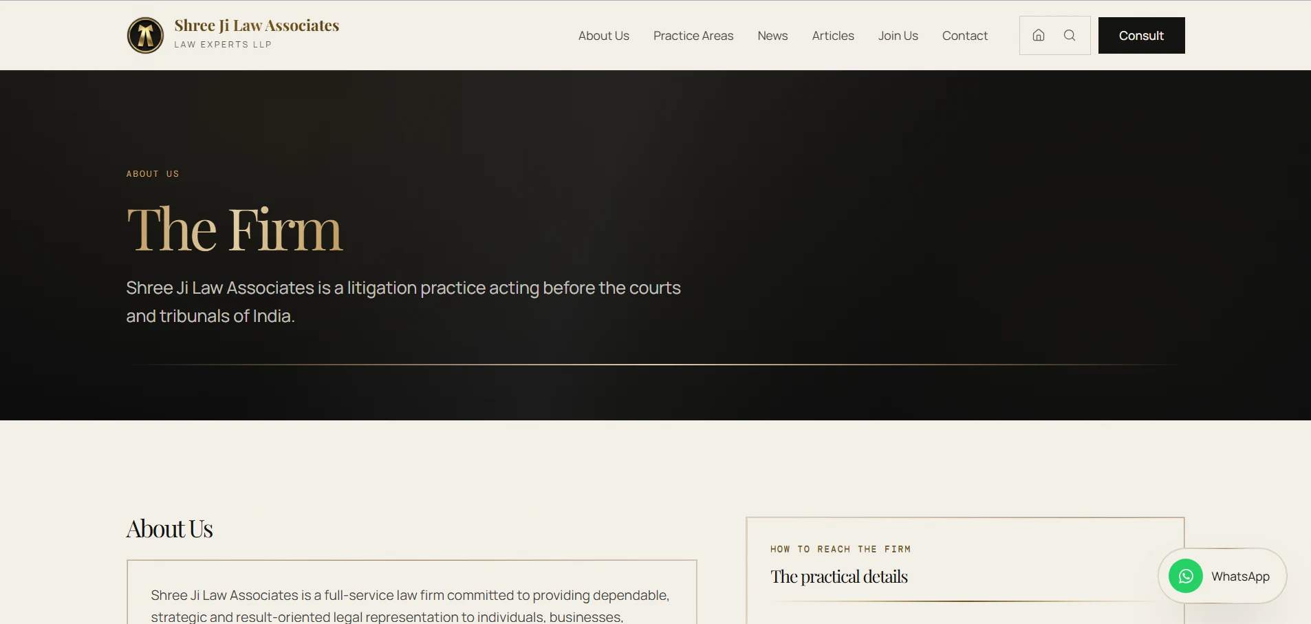 Shree Ji Law Associates — The about page
