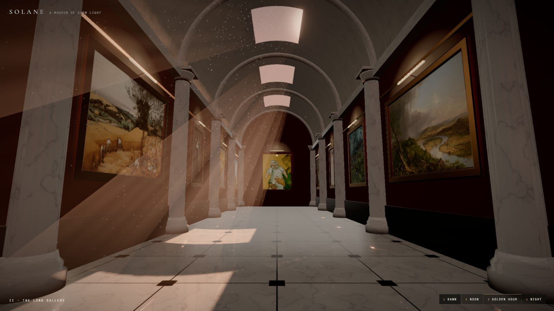 Solane Museum — The Long Gallery at dawn