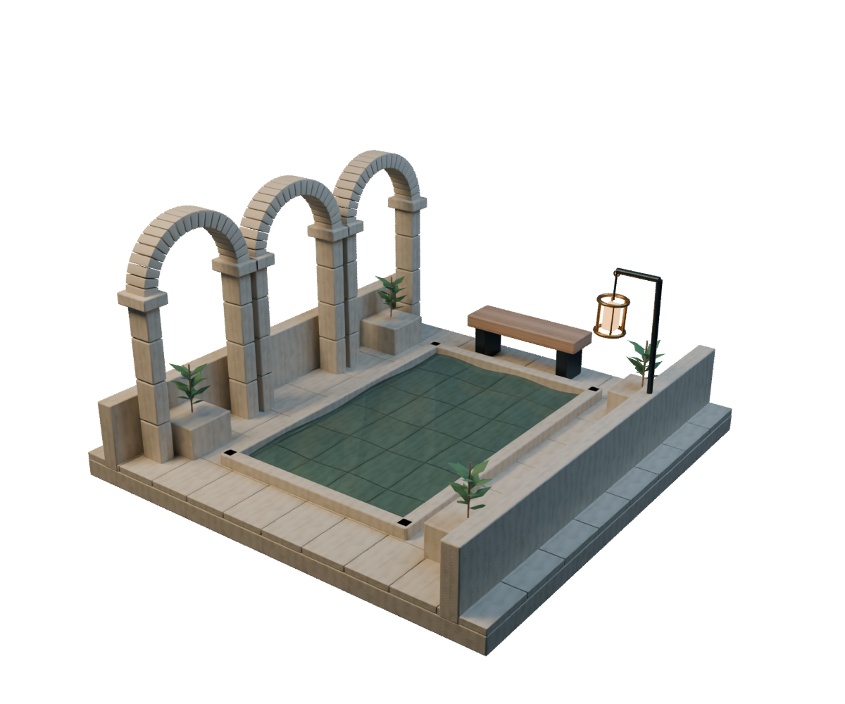 Atrium (3D scene), a still from the 3D scene