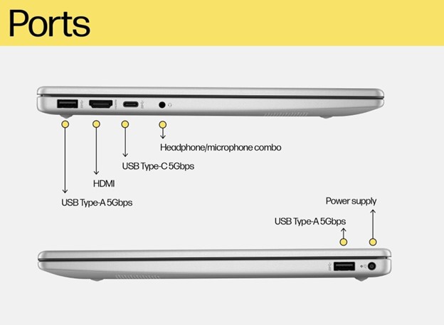 HP Laptop 14-gr1023TU, Silver - Image 5