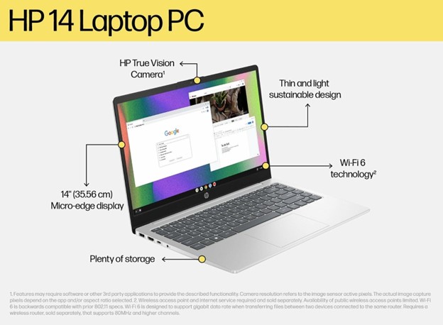 HP Laptop 14-gr1023TU, Silver - Image 6