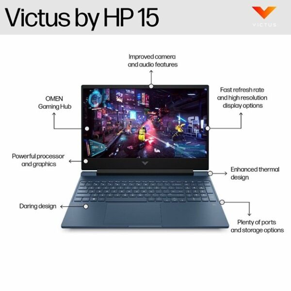 HP Victus Gaming Laptop 15-fa1278TX, Performance Blue - Image 7