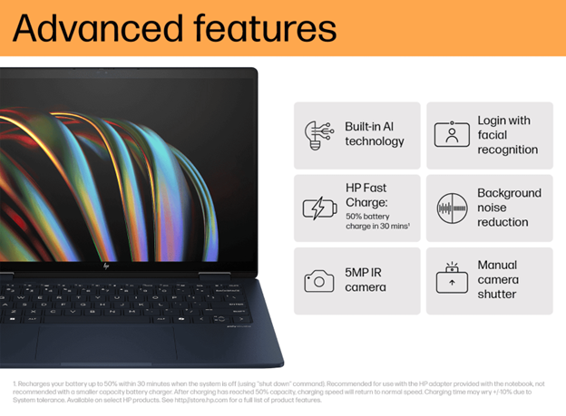 HP Envy x360 2-in-1 Laptop 14-fc0179TU, Blue - Image 10