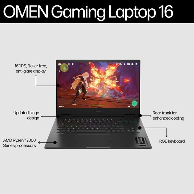HP OMEN Gaming Laptop 16-xd0020AX, Black - Image 6
